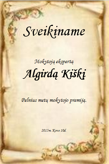 sveikinimas Kikiui